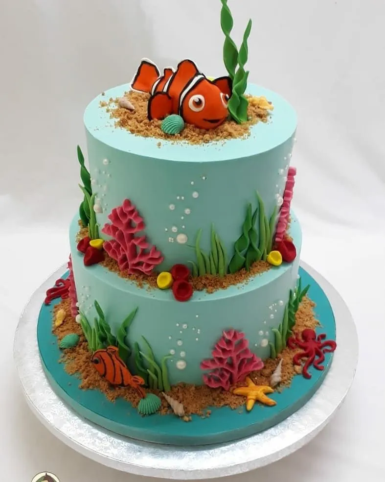 10- Minimal sea themed cake models for 2nd birthday cake for baby boy — photo inspiration