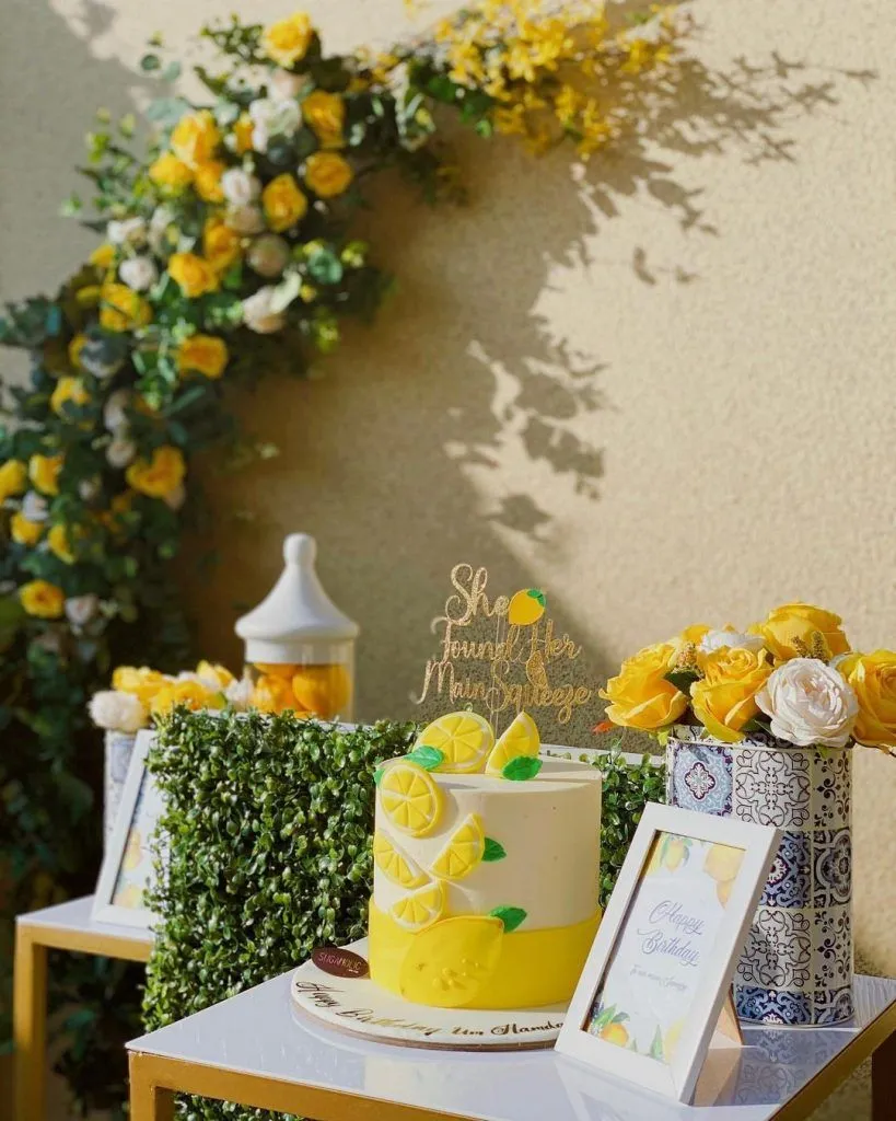 2.Lemon Theme Birthday Cake — photo inspiration