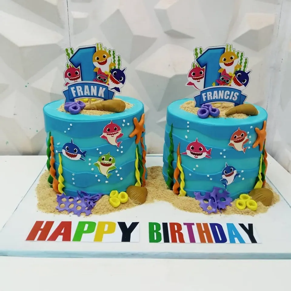 7. Fish Bowl Shark Birthday Cake — photo inspiration