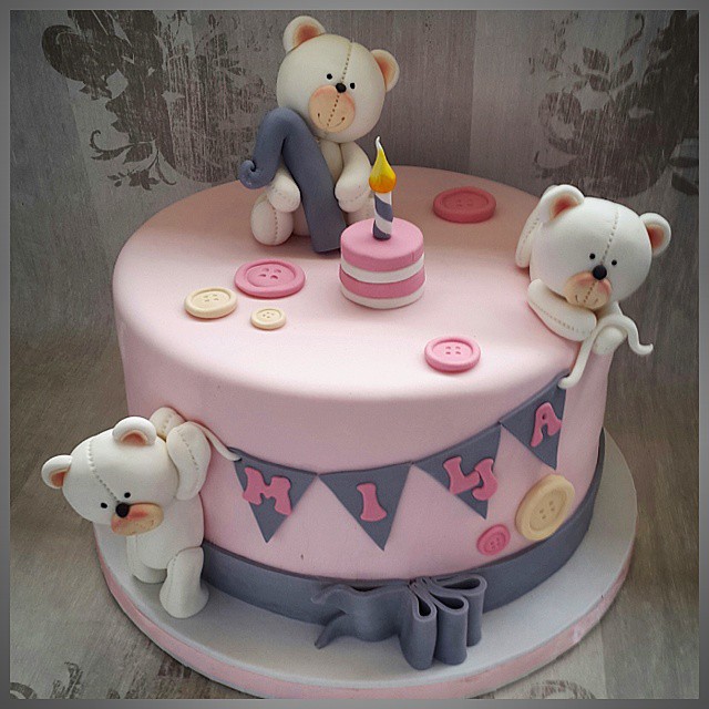 1st baby girl birthday party cake