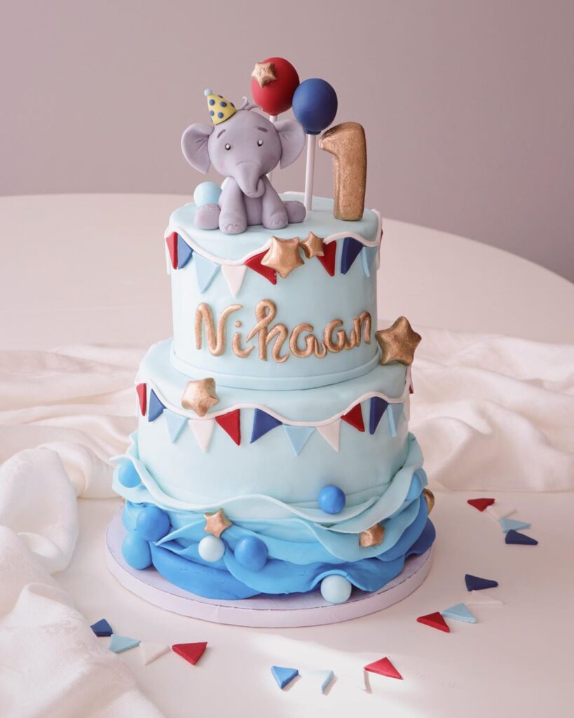 1st baby boy birthday party cake