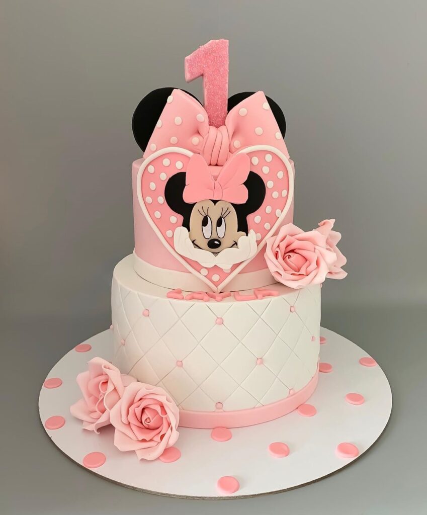 1st baby girl birthday party cake