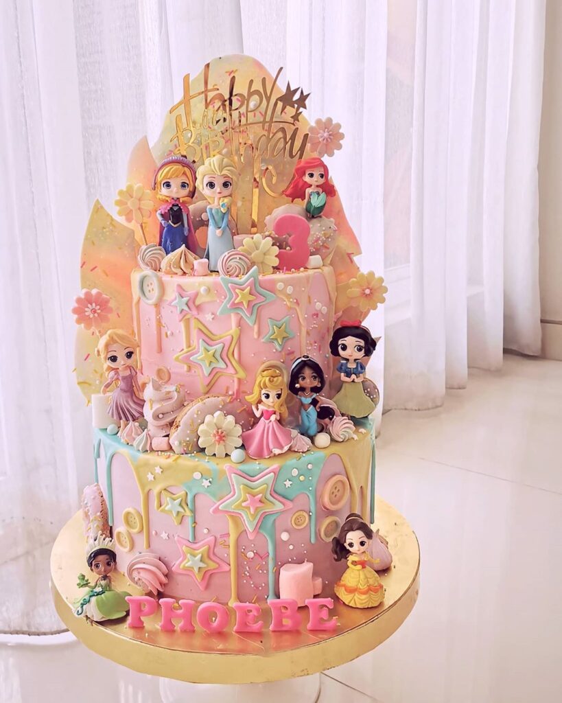 1st baby girl birthday party cake