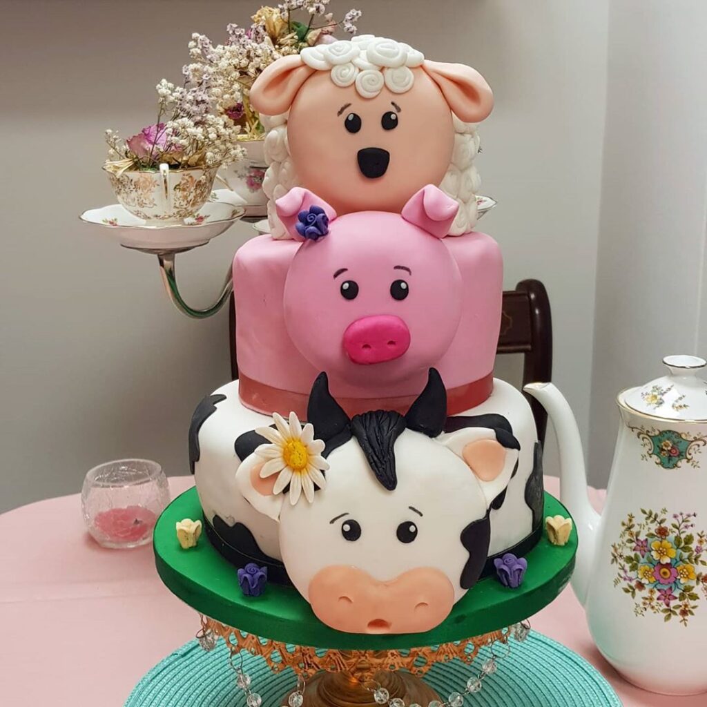 1st baby girl birthday party cake