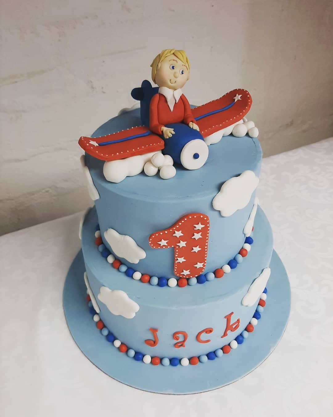 1st baby boy birthday party cake