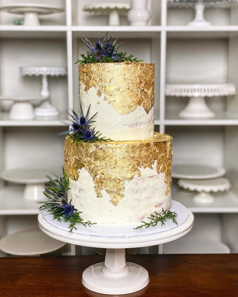 golden birthday cake