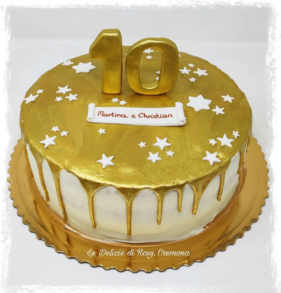 golden birthday cake