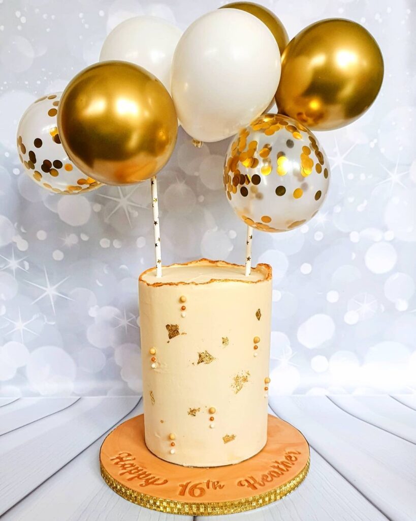 golden birthday cake